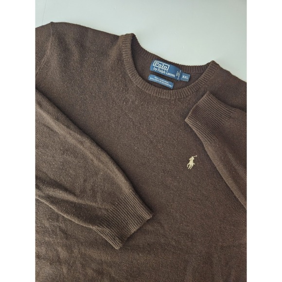 Polo Ralph Lauren Other - Polo Ralph Lauren Men's Vintage Long Sleeve Lambswool Knit Sweater Brown 2XL